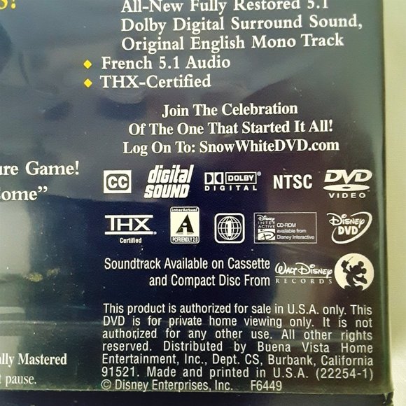 Disney's Cinderella & Snow White Platinum Edition DVD's - Picture 7 of 8